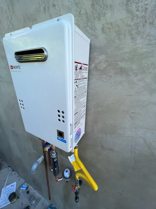 Tankless water heater installation for Mojonnier homes